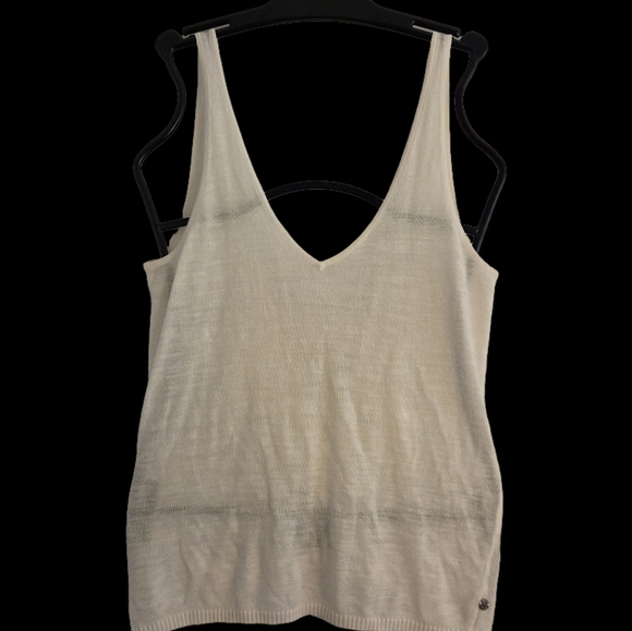 lululemon athletica Tops - Womens LULULEMON V NECK TANK w/KNOTTED BACK Linen Blend Knit Cottagecore summer!